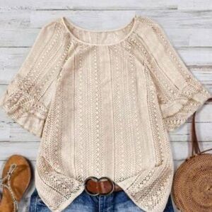 SHEIN plus size women sheer embroidered top size 18w